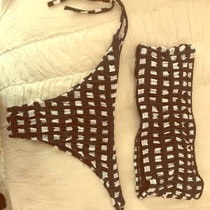 Black and white gingham bikini SIZE L